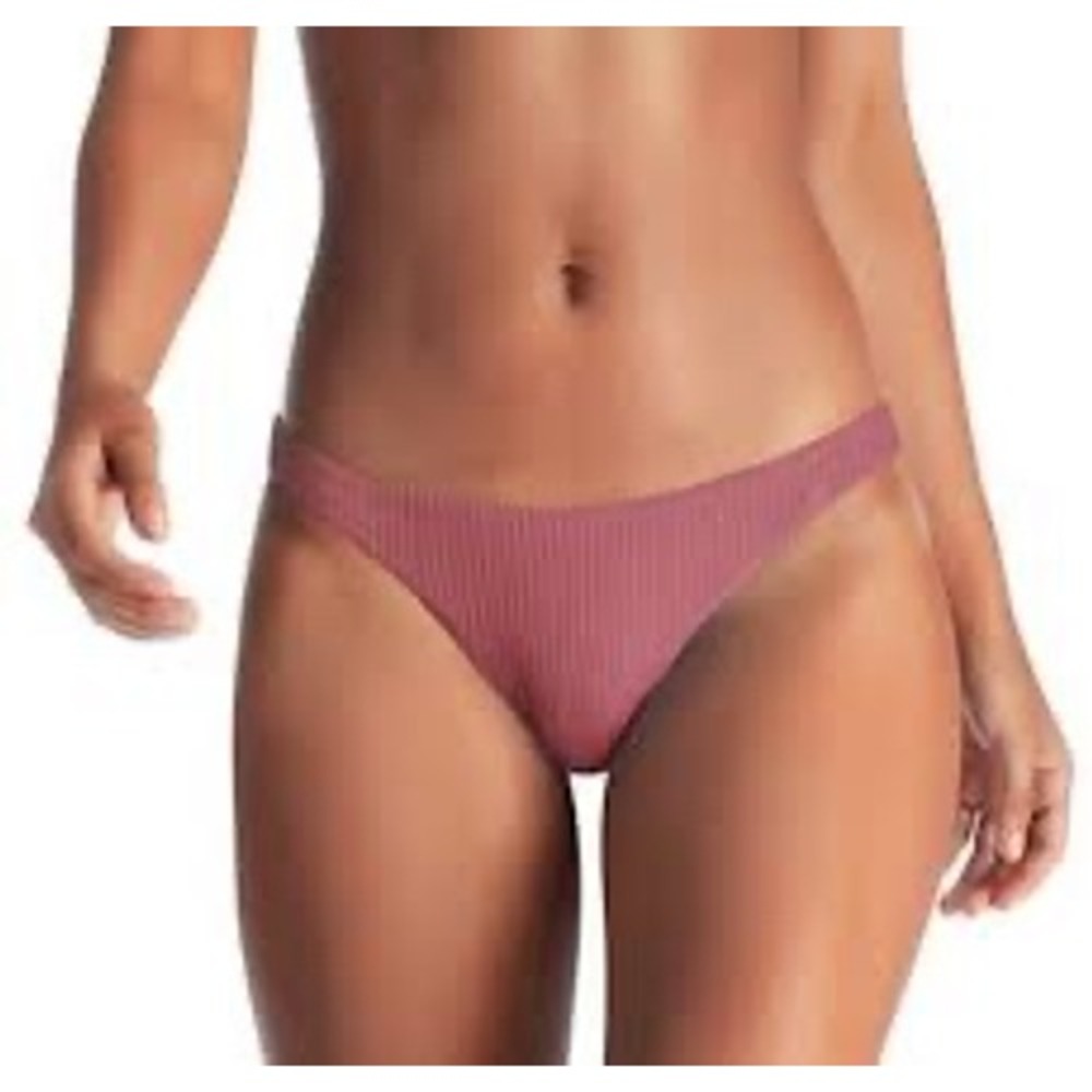 Vitamin A Women Ribbed Bikini Bottom Pink Mauve Sustainable Swim XL NEW